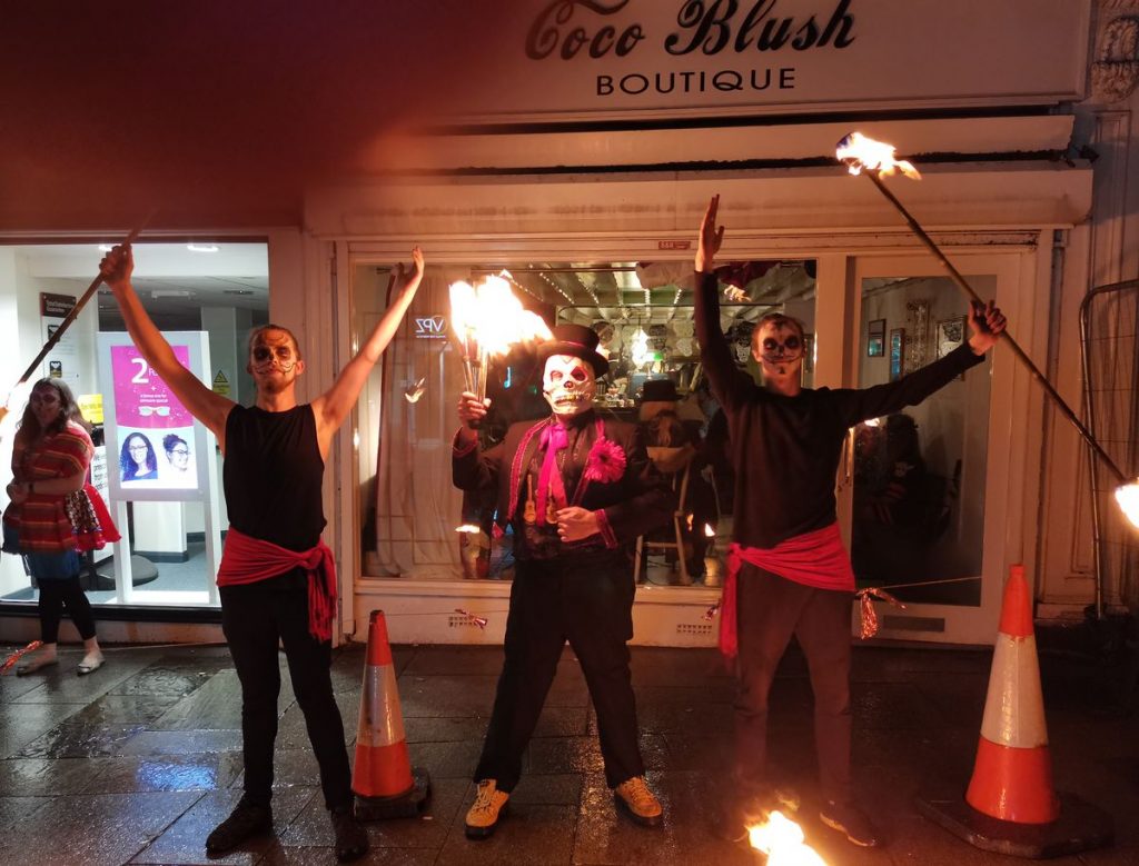 Mr Jules Day of the Dead trio standing