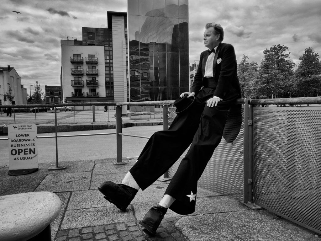 Mr Jules stilts Cardiff Bay