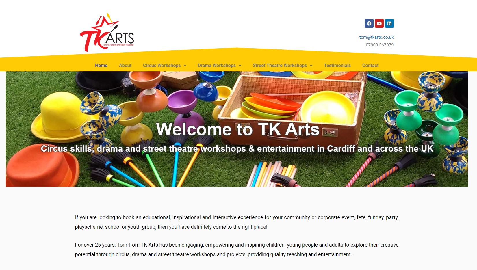 TK Arts front page